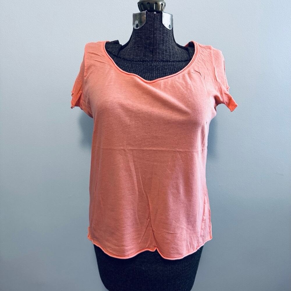 Eileen Fisher sherbet orange cotton tee